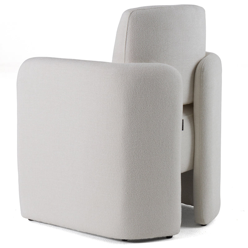 Hermosa - Modern White Fabric Dining Chair — view 5