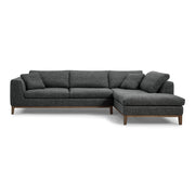 Hickman - Modern Dark Grey Fabric Right Facing Sectional Sofa — view 4