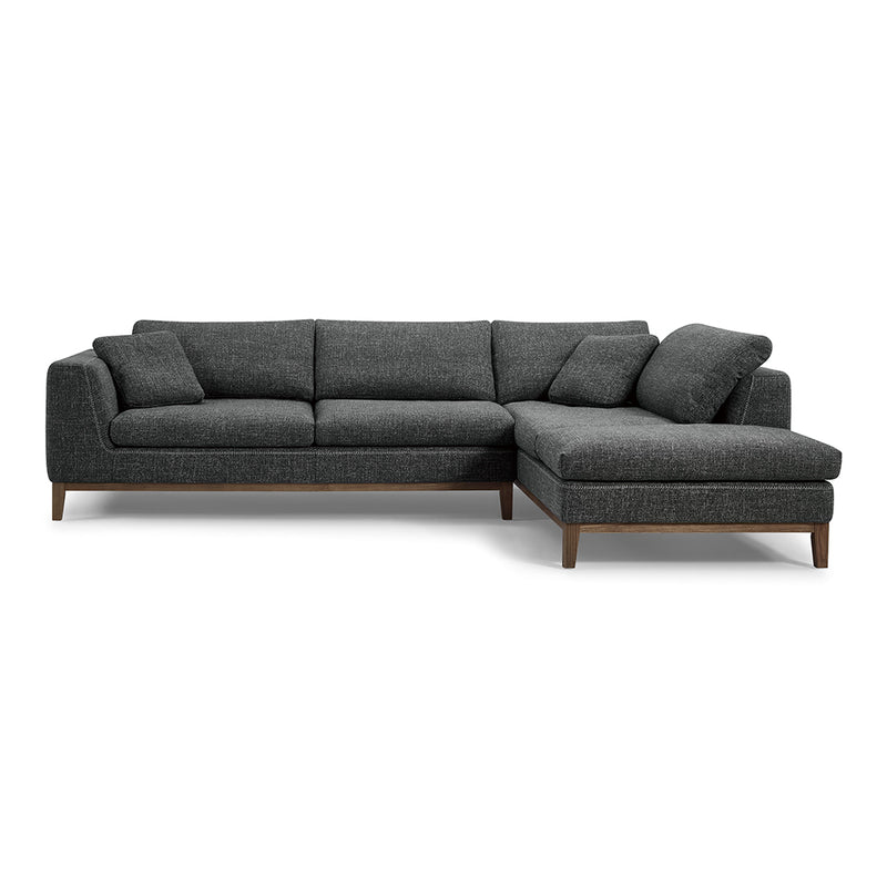 Hickman - Modern Dark Grey Fabric Right Facing Sectional Sofa — view 4