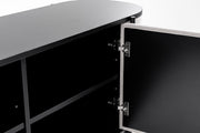 Hobart - Modern Beige Fabric & Black Metal Buffet — view 2