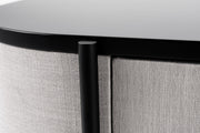 Hobart - Modern Beige Fabric & Black Metal Buffet — view 5