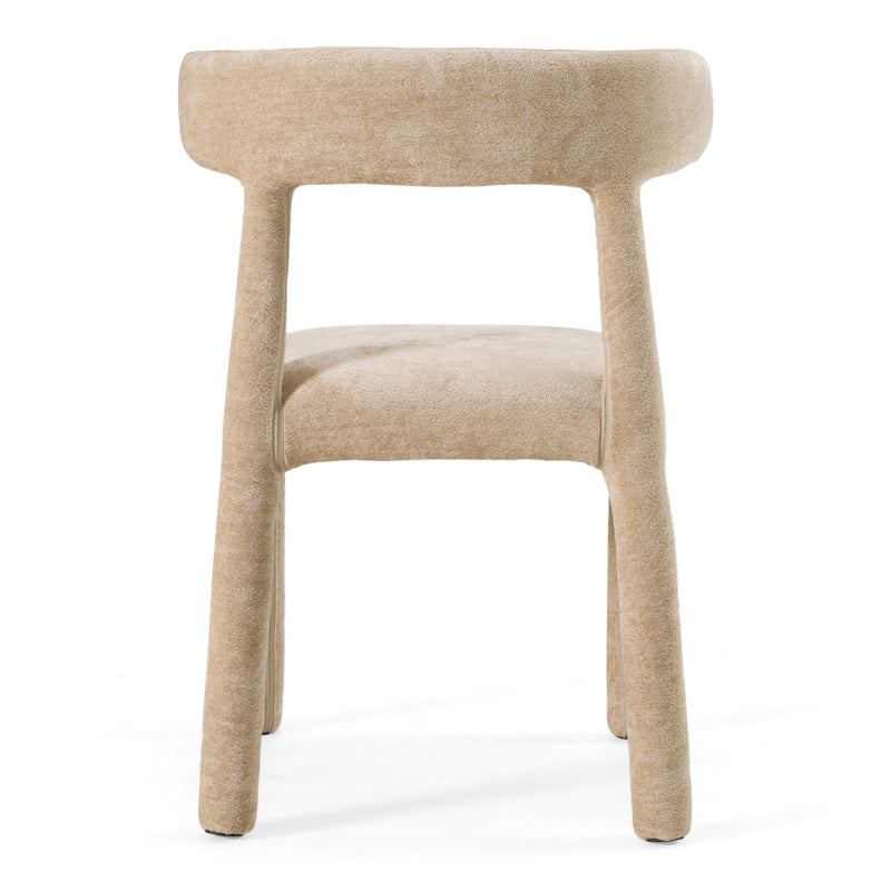Homan - Modern Beige Velvet Dining Chair — view 3