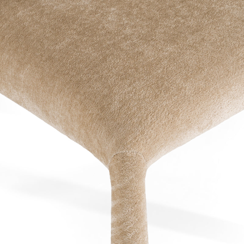 Homan - Modern Beige Velvet Dining Chair — view 4