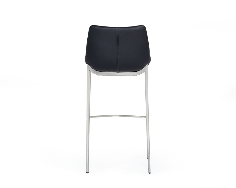 Hooper - Modern Black Eco-Leather Bar Stool (Set of 2) — view 3
