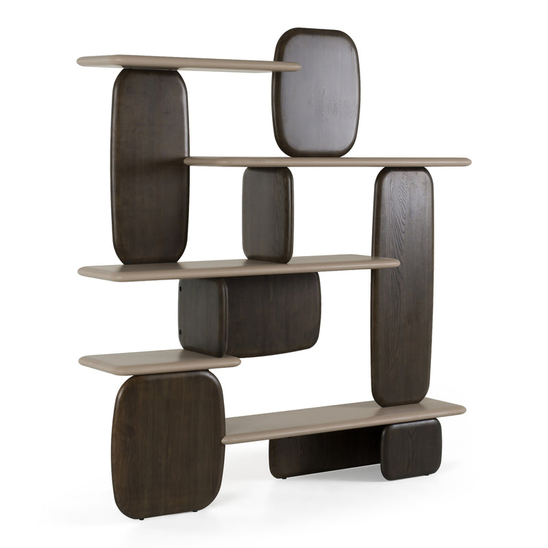 Horace - Contemporary Dark Brown + Taupe Bookshelf