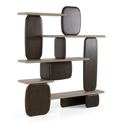 Horace - Contemporary Dark Brown + Taupe Bookshelf