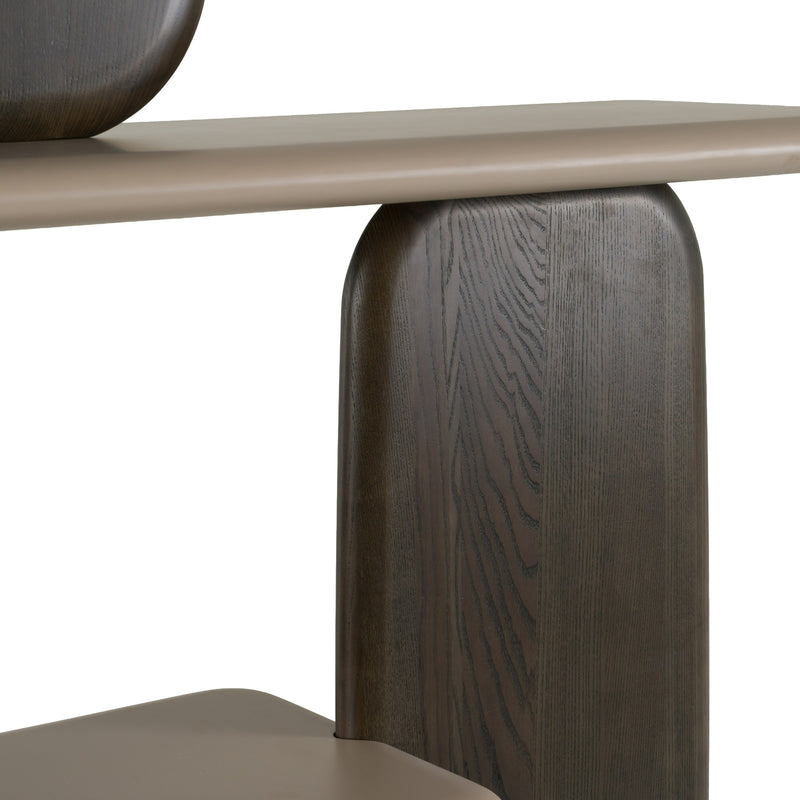 Horace - Contemporary Dark Brown + Taupe Bookshelf — view 4