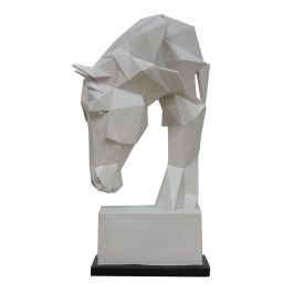 Horse - Geometric White Sculpture