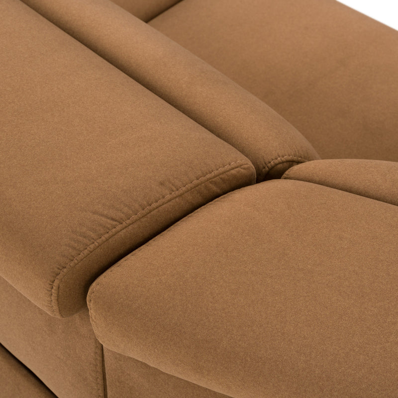 Horton - Modern Brown Fabric Sectional Sofa w/ 3 Recliners — view 5