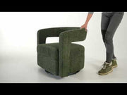 Ryan - Modern Olive Green Fabric Swivel Accent Chair — view 5