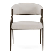 Hudson - Modern Off-White Fabric + Bronze Dining Chair — view 3