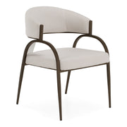 Hudson - Modern Off-White Fabric + Bronze Dining Chair — view 4