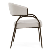 Hudson - Modern Off-White Fabric + Bronze Dining Chair — view 5