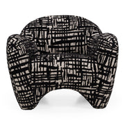 Hurd - Modern Black + Beige Pattern Fabric Accent Chair — view 4