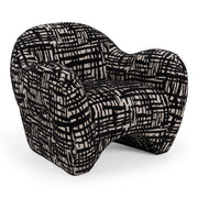 Hurd - Modern Black + Beige Pattern Fabric Accent Chair — view 5