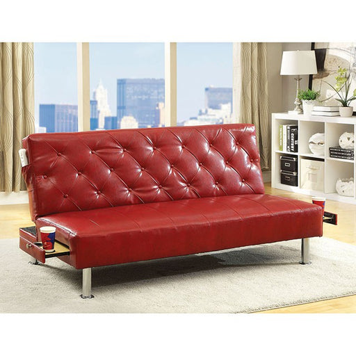 Farel Futon Sofa Red & White - R&R Furniture Gallery (Fountain Valley, CA)