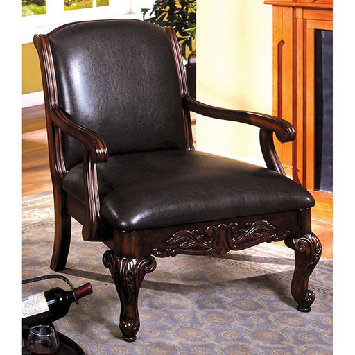 Sheffield Antique Dark Cherry Accent Chair - R&R Furniture Gallery (Fountain Valley, CA)