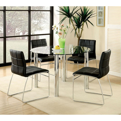 Kona I Chrome Round Dining Table - R&R Furniture Gallery (Fountain Valley, CA)