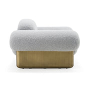 Imagine - Contemporary Grey Fabric + Antique Brass Accent Chair — view 2