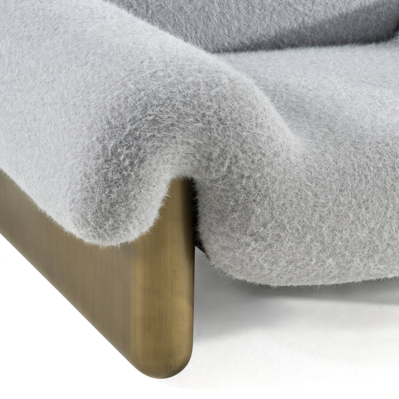 Imagine - Contemporary Grey Fabric + Antique Brass Accent Chair — view 4