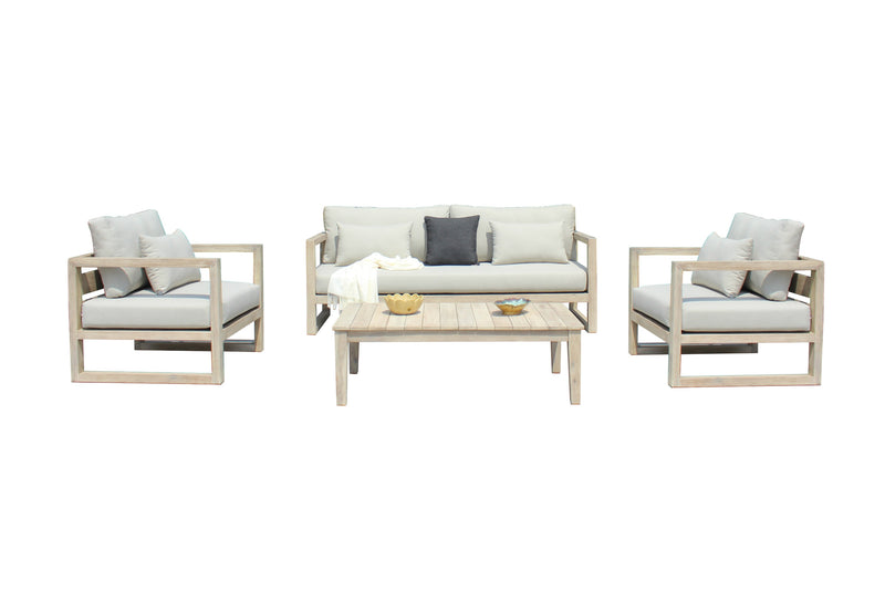 Calm - Outdoor Grey + Acacia Sofa Set — view 5