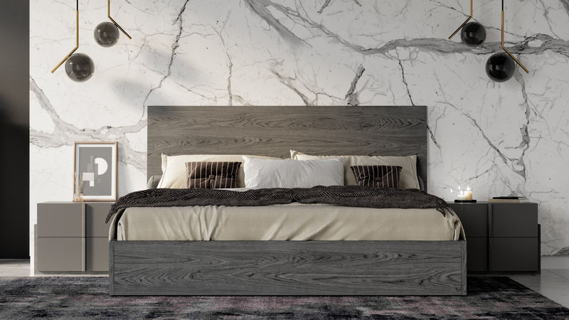 Lucia - Italian Modern Matte Grey + Elm Grey 4-Piece Bedroom Set — view 2
