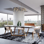 James - Contemporary Walnut & White Dining Table — view 5