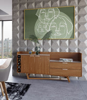 James - Contemporary Walnut & White Buffet — view 4
