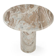 Isaac - Modern Natural Marble Round Coffee Table — view 2