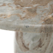 Isaac - Modern Natural Marble Round Coffee Table — view 4