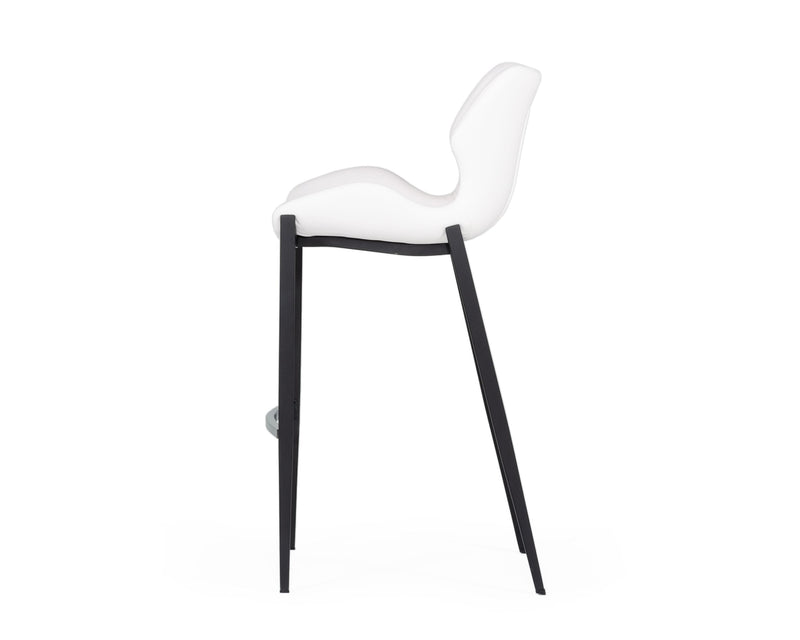 Ithaca - Modern White Leatherette Bar Stool (Set of 2) — view 3
