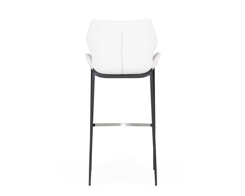 Ithaca - Modern White Leatherette Bar Stool (Set of 2) — view 4