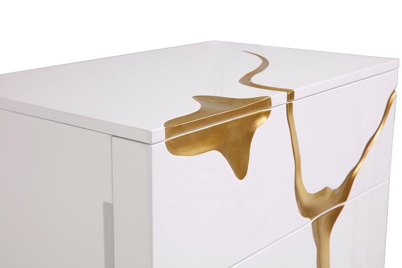 Aspen Modern White & Gold Chest — view 2