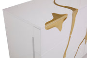 Aspen Modern Wide White and Gold Dresser — view 3