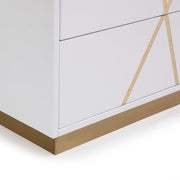 Nixa Modern Wide White and Gold Dresser — view 5