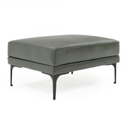 Jacoba - Modern Dark Grey Leather Rectangular Ottoman — view 3