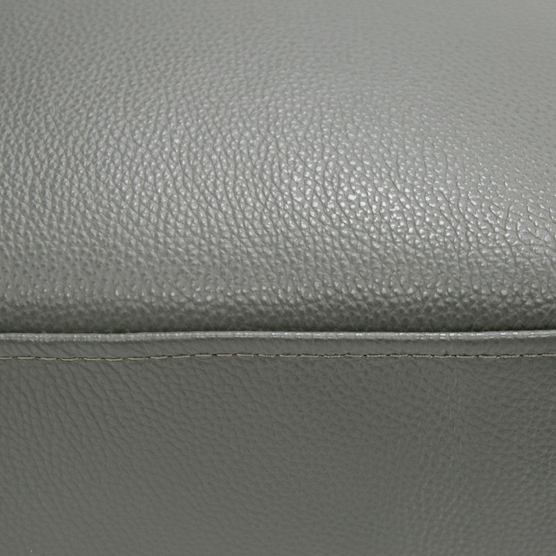 Jacoba - Modern Dark Grey Leather Rectangular Ottoman