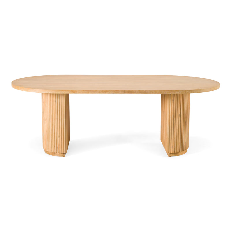 Jacobson - Modern Natural Acacia Oval Large Dining Table — view 2