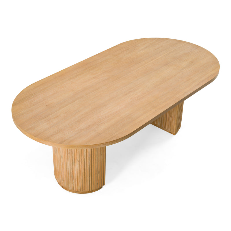 Jacobson - Modern Natural Acacia Oval Large Dining Table — view 3
