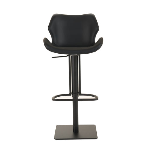 Jaffee - Industrial Black Eco-Leather Adjustable Bar Stool — view 2