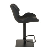 Jaffee - Industrial Black Eco-Leather Adjustable Bar Stool — view 3