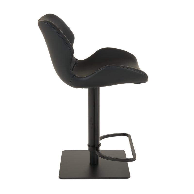 Jaffee - Industrial Black Eco-Leather Adjustable Bar Stool — view 3