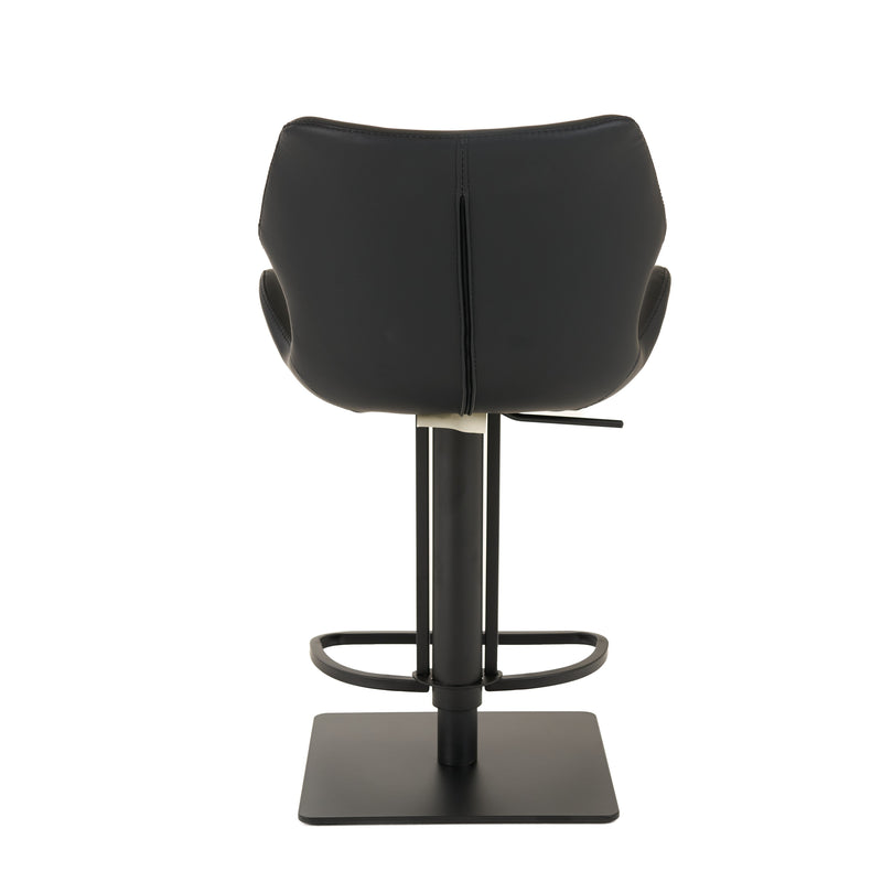 Jaffee - Industrial Black Eco-Leather Adjustable Bar Stool — view 4