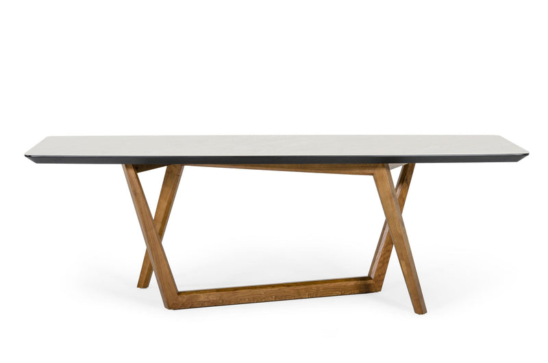 James - Contemporary Walnut & White Dining Table — view 2