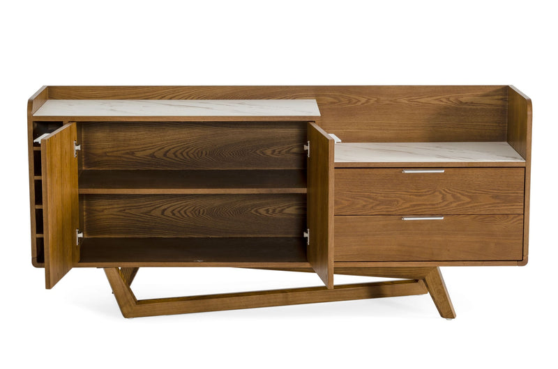 James - Contemporary Walnut & White Buffet — view 2