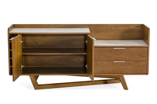 James - Contemporary Walnut & White Buffet — view 2
