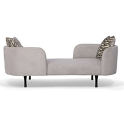 Jamie - Glam Light Grey Fabric Two Seater Chaise — view 2