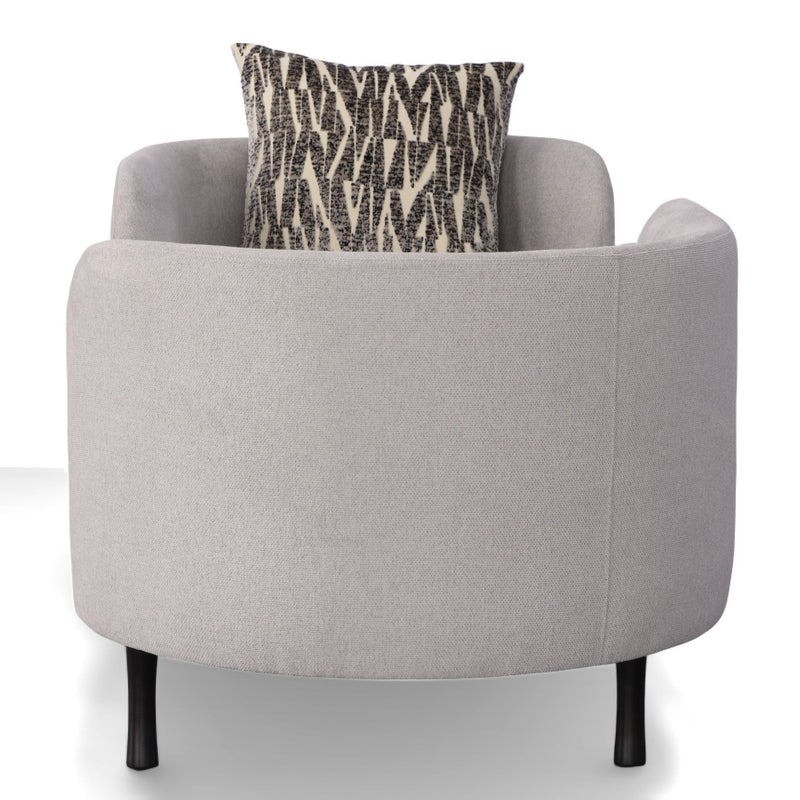 Jamie - Glam Light Grey Fabric Two Seater Chaise — view 5