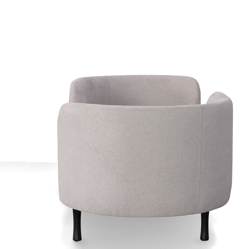 Jamie - Glam Light Grey Fabric Two Seater Chaise — view 4