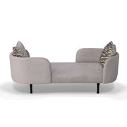 Jamie - Glam Light Grey Fabric Two Seater Chaise — view 3